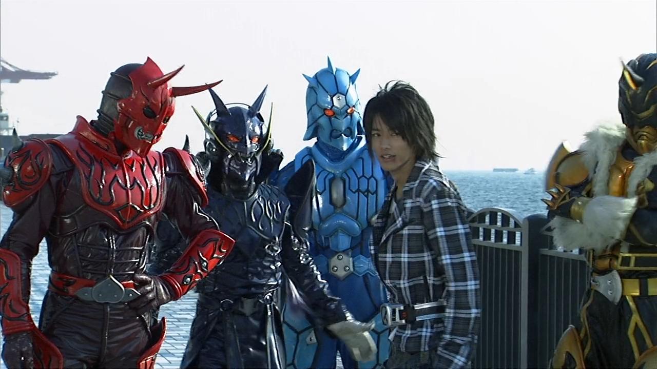 I really wanted all 4 Imagin in here along with Ryotaro, and this was the best shot I could find on short notice. Too bad Kin is mostly off-screen...